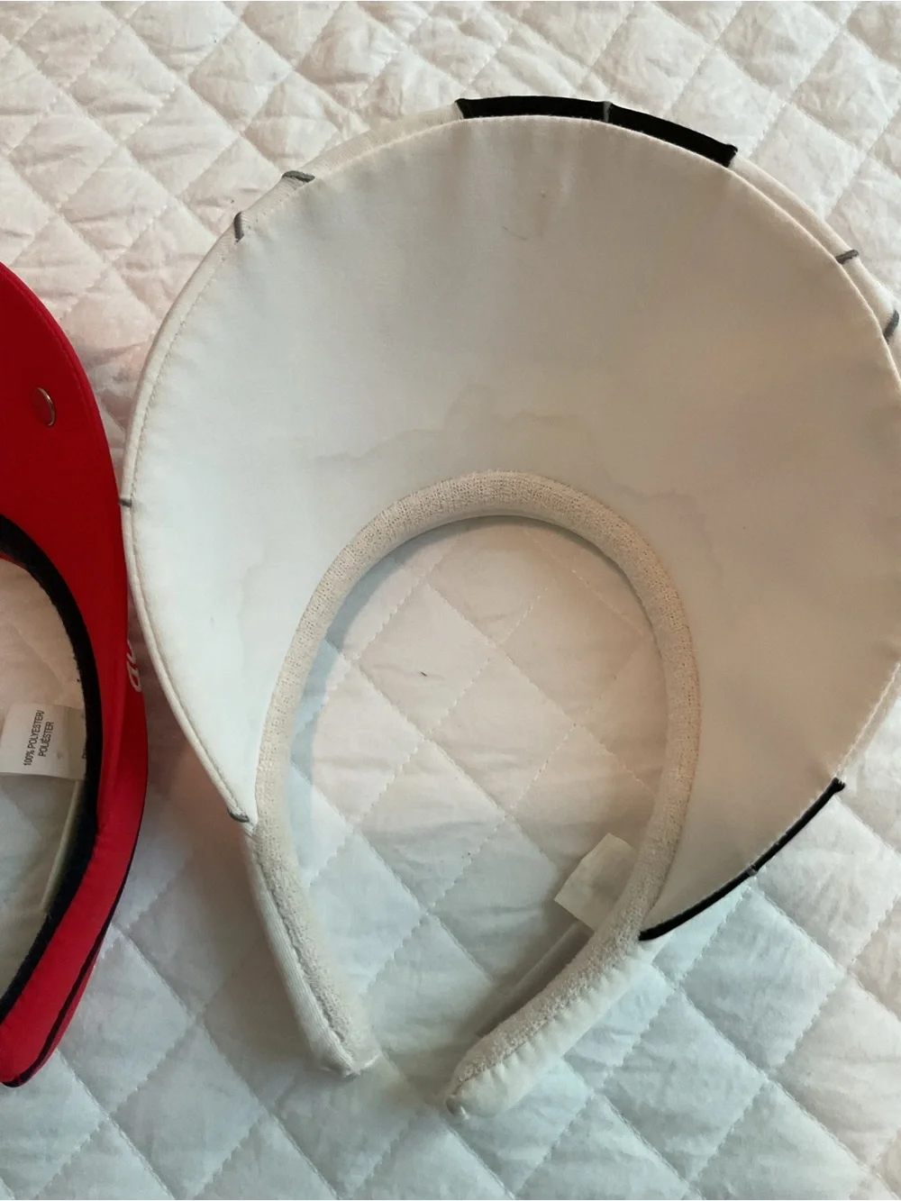 Izod Women’s Red and White Golf Visor Duo with Black Grid Accent